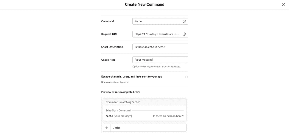 Configuring a Slash Command